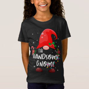 T-Shirt Les lumières de Noël Gnome jolies à la famille