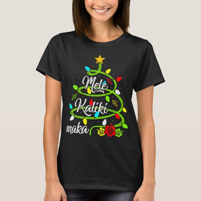 T-shirt Les lumières de Noël Mele Kalikimaka Hawaiian Chri (Devant)