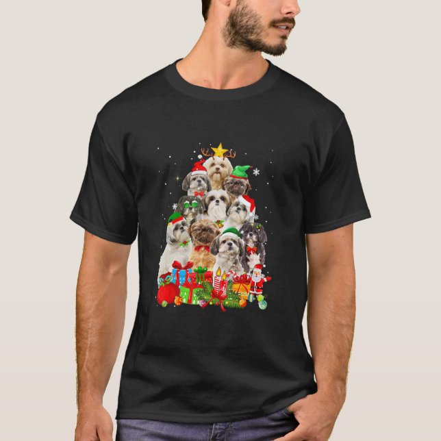 T-shirt Les lumières des arbres de Noël (Devant)