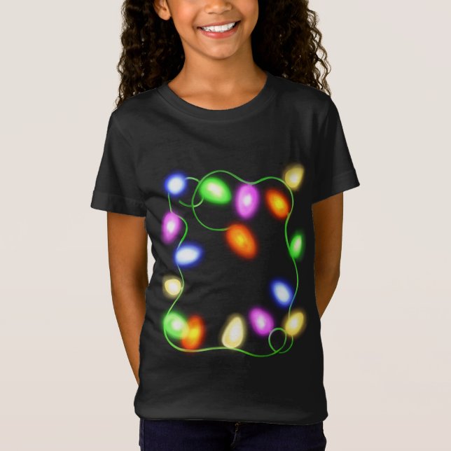 T-Shirt Les lumières des arbres de Noël brillent Graphisme (Devant)
