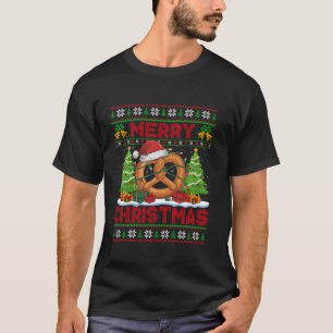 T-shirt Les lumières des arbres de Noël style laid Santa H