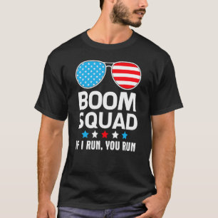 T-shirt Les Lunettes Américaines 4 juillet Boom Squad Si J