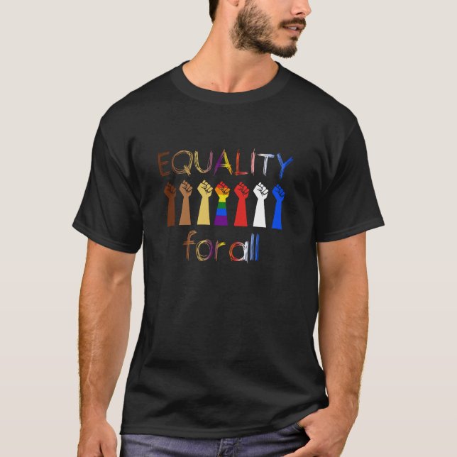 T-shirt Les mains en l'honneur de l'égalité raciale (Devant)