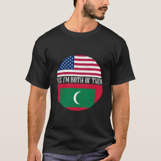 T-shirt Les Maldives Serment Les Drapeaux Américains Et Ma