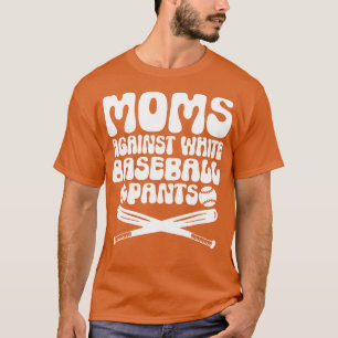 T-shirt Les mamans contre les pantalons de baseball blanc 