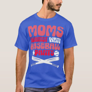 T-shirt Les mamans contre les pantalons de baseball blanc