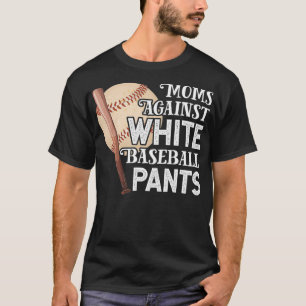 T-shirt Les mamans contre les pantalons de baseball blanc 
