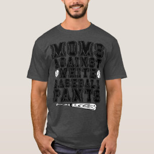 T-shirt Les mamans contre les pantalons de baseball blanc 