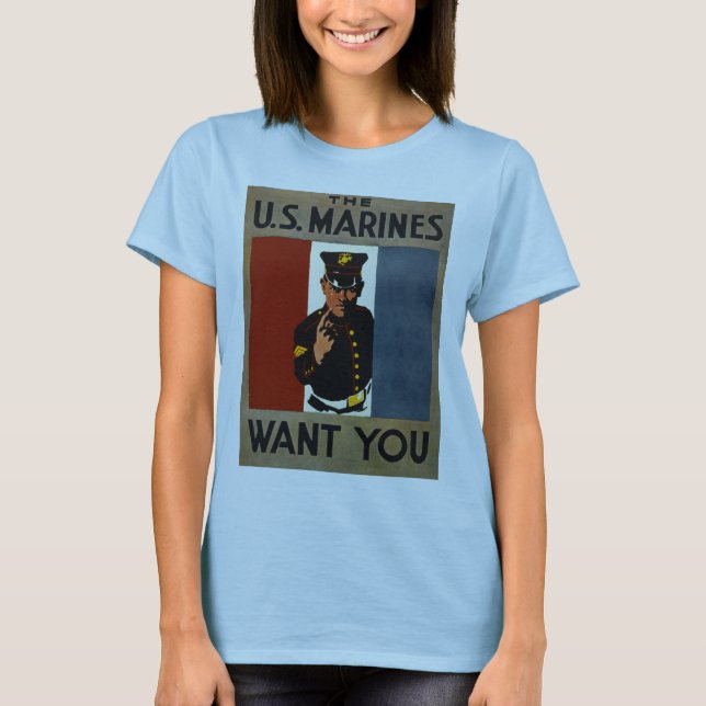 T-shirt Les Marines des États-Unis vous veulent (Devant)