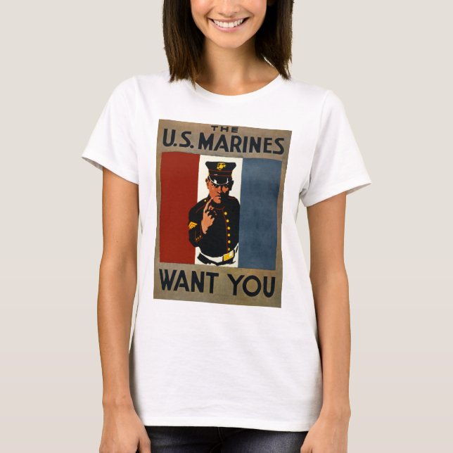 T-shirt Les Marines des États-Unis vous veulent (Devant)