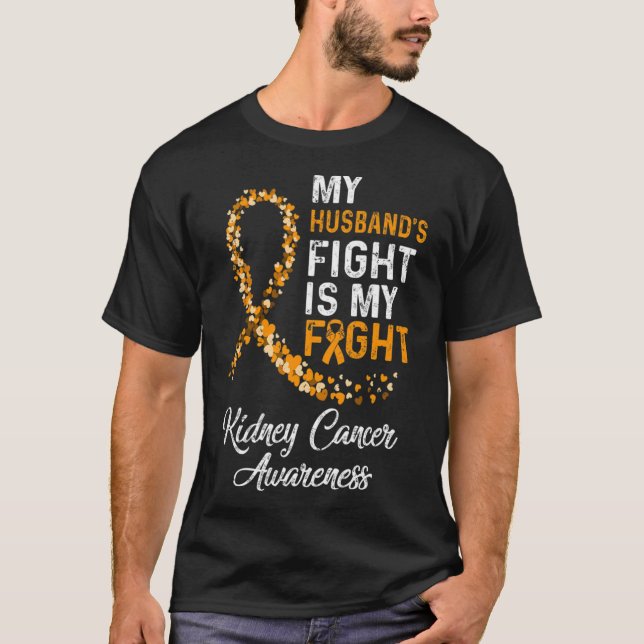 T-shirt Les Maris combattent Mon combat Conscience du canc (Devant)