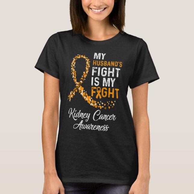 T-shirt Les Maris combattent Mon combat Conscience du canc (Devant)