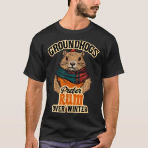T-shirt Les marmottes préfèrent le rhum à l'hiver