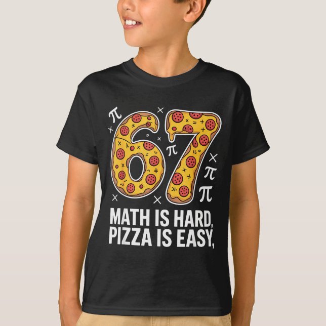 T-shirt Les maths c'est dur pizza c'est facile journée drô (Devant)