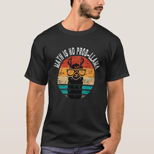 T-shirt Les maths c'est pas un problème lama (Devant)