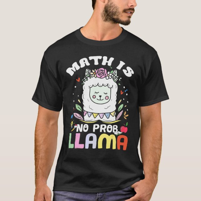 T-shirt Les maths c'est pas un problème Lama  Prof de math (Devant)