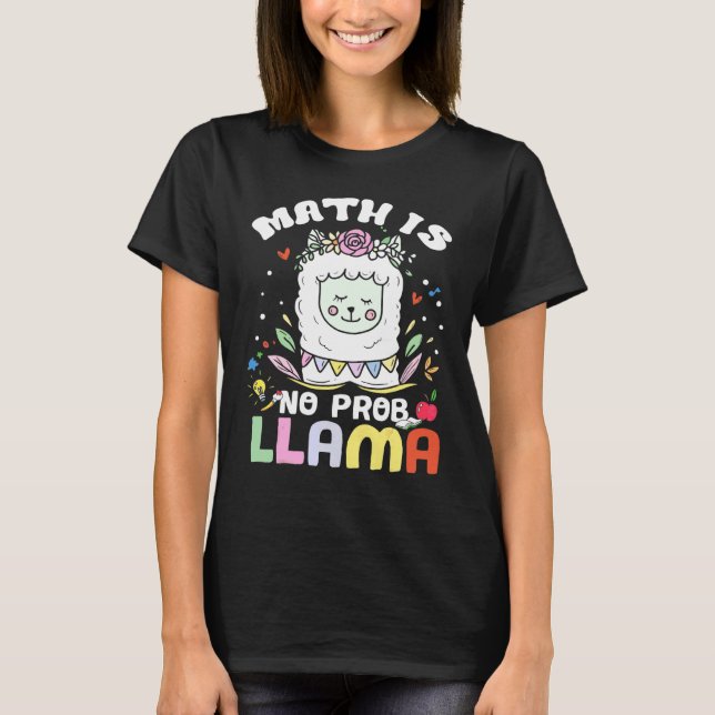 T-shirt Les maths c'est pas un problème Lama  Prof de math (Devant)