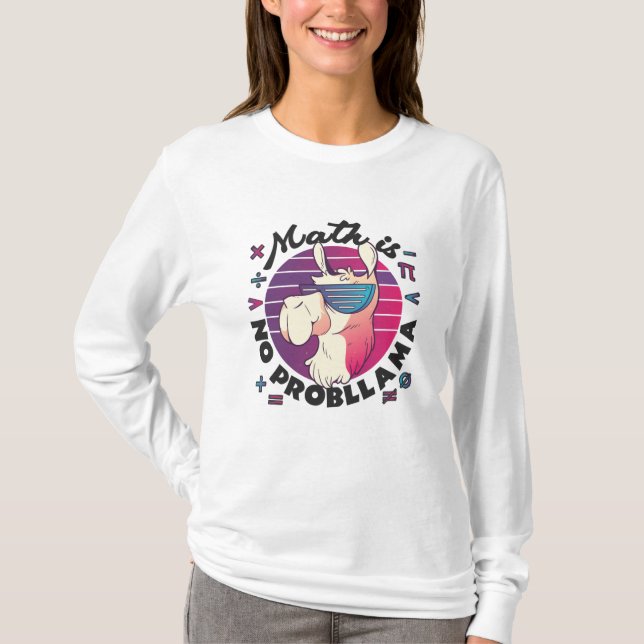 T-shirt Les maths c'est pas un probLlama (Devant)