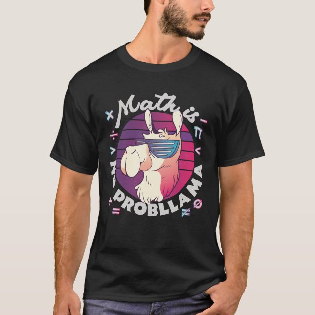 T-shirt Les maths c'est pas un probLlama (Devant)