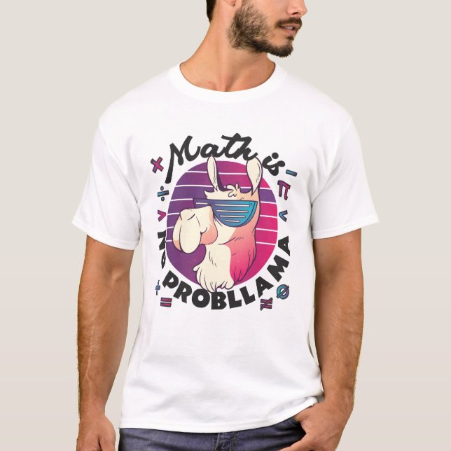 T-shirt Les maths c'est pas un probLlama (Devant)