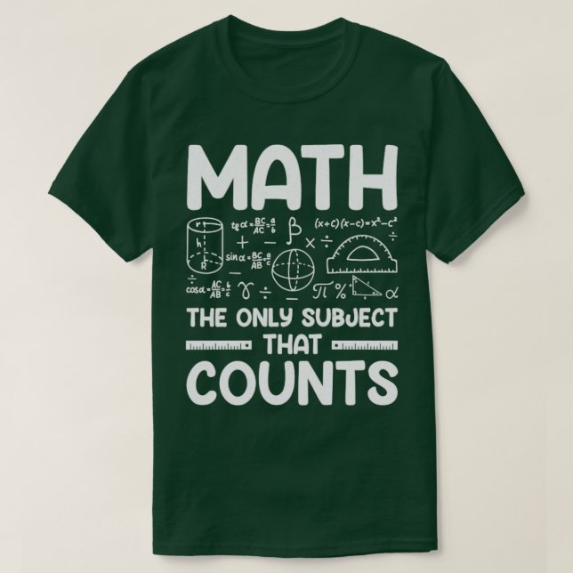 T-shirt Les Maths Le Seul Sujet Qui Compte (Design devant)