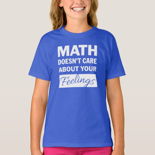 T-shirt Les maths s'en foutent Les filles aux textos blanc (Devant)
