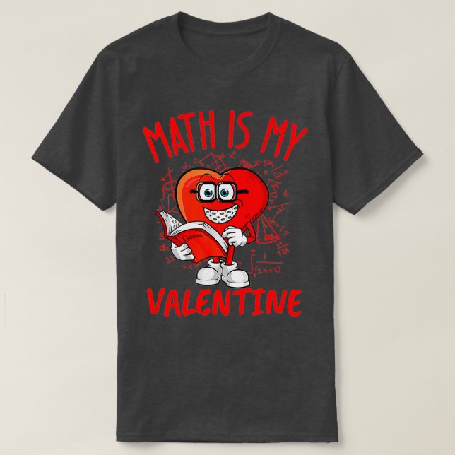 T-shirt Les maths sont mes valentines Enseignant de forme  (Design devant)