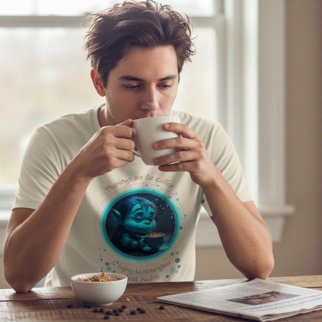 T-shirt Les Matins Sont Pour Troll Café (Créateur téléchargé)
