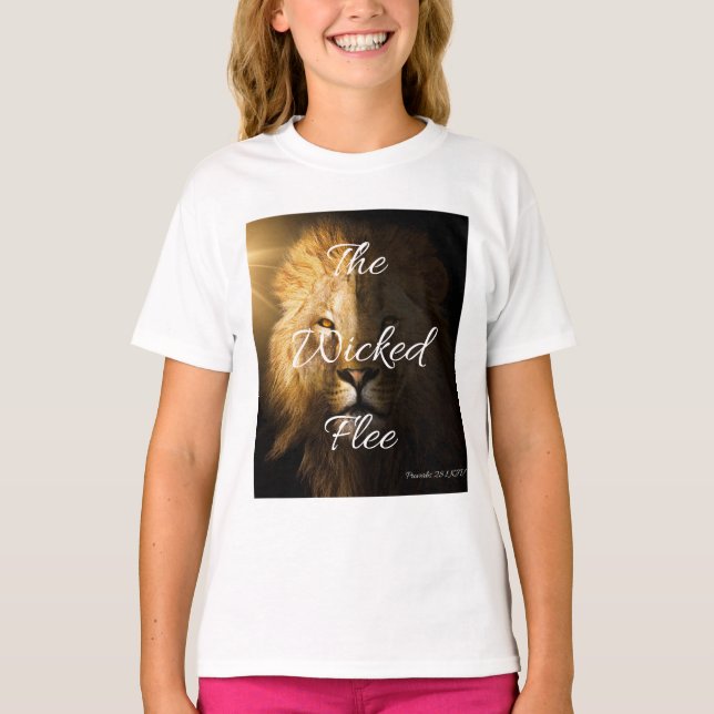 T-shirt Les méchants fuient les proverbes 28:1 KJV fille (Devant)