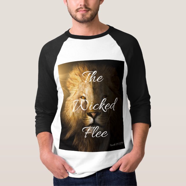 T-shirt Les méchants fuient les proverbes 28:1 KJV Hommes  (Devant)