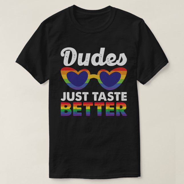 T-shirt Les mecs Godent Juste Meilleure Fierté Mois Retro  (Design devant)