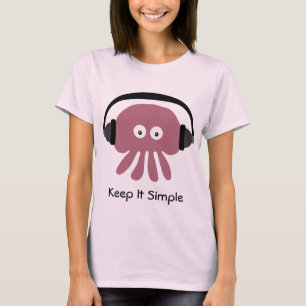 T-shirt Les méduses et les écouteurs roses le gardent