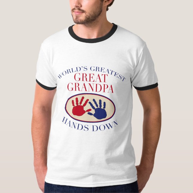 T-shirt Les meilleures grandes mains de grand-papa vers le (Devant)