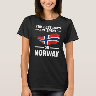 T-shirt Les Meilleures Journées Sont Passées En Norvège No