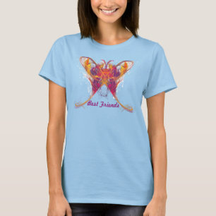 T-shirt Les meilleurs Amis-Pour toujours de papillon