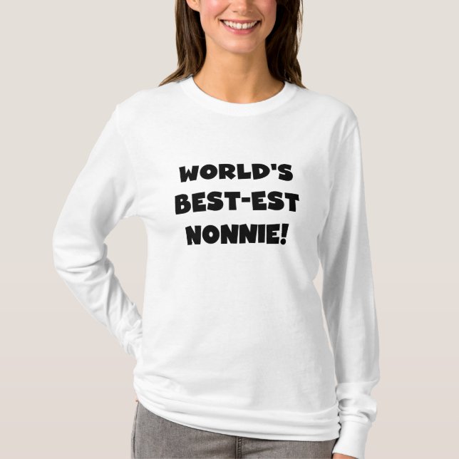 T-shirt Les meilleurs cadeaux Nonnie du monde de Black Tex (Devant)