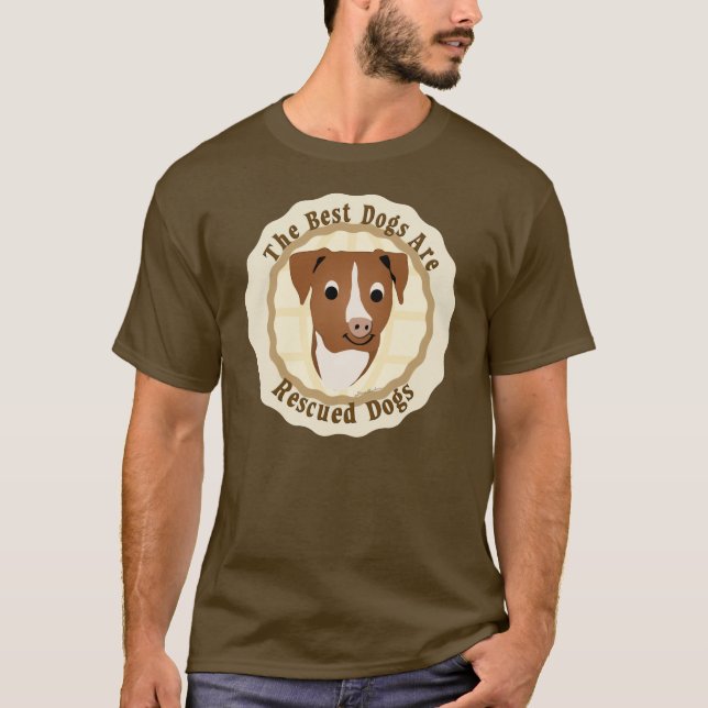 T-shirt Les meilleurs chiens sont secourus (le pitbull) (Devant)