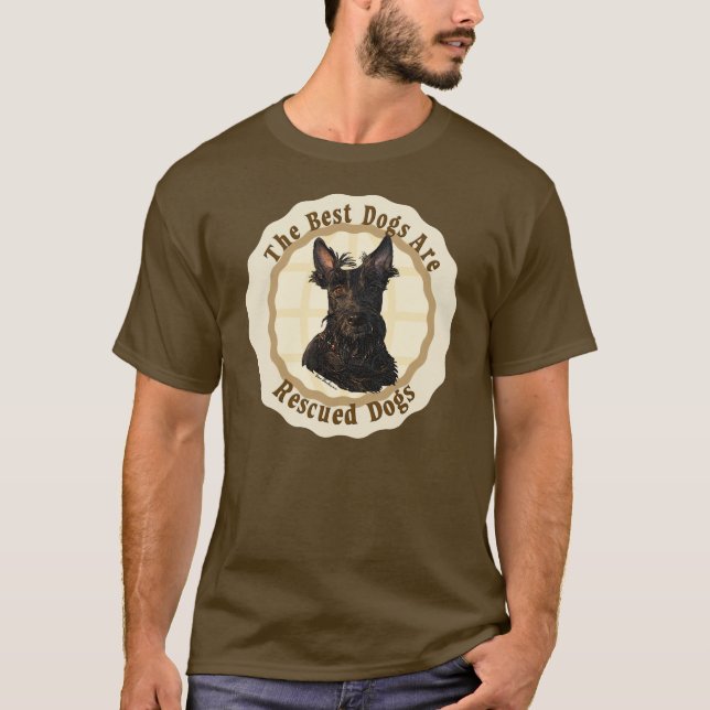 T-shirt Les meilleurs chiens sont Secourus - Scottish Terr (Devant)