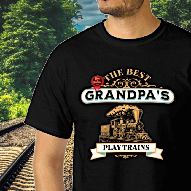 T-shirt Les Meilleurs Grandpas Jouer Trains Moteur à vapeu (Créateur téléchargé)
