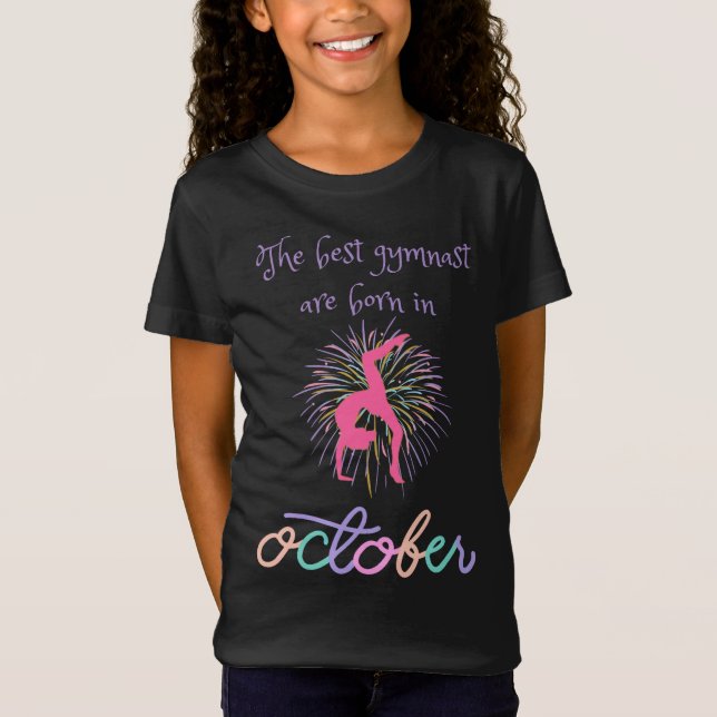 T-Shirt Les Meilleurs Gymnaste Sont Nés En Octobre (Devant)