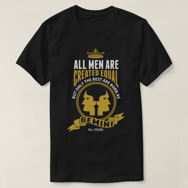 T-shirt Les meilleurs hommes sont nés comme Gémeaux (Design devant)