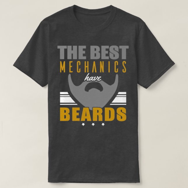 T-shirt les meilleurs mécaniciens ont des barbes (Design devant)