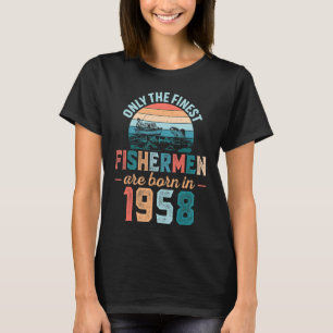 T-shirt Les Meilleurs Pêcheurs Mens Sont Nés En 1958 Date