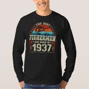 T-shirt Les Meilleurs Pêcheurs Sont Nés En 1937 Pêche Nais