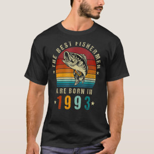 T-shirt Les Meilleurs Pêcheurs Sont Nés En 1993 Rétro Pêch