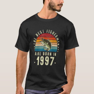 T-shirt Les Meilleurs Pêcheurs Sont Nés En 1997 Vintage 25