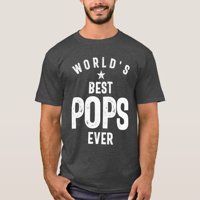 T-shirt Les meilleurs pop du monde | Cadeau Père Grand-Pèr (Devant)