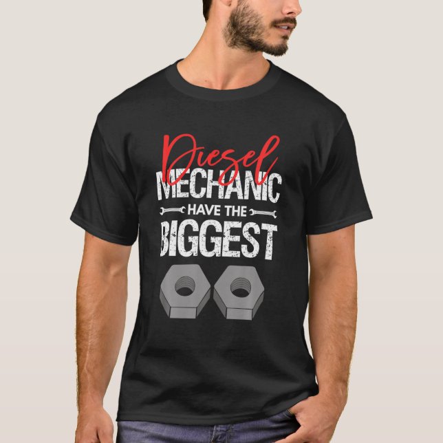 T-shirt Les Mens Diesel Mécanicien Ont Le Plus Grand Véhic (Devant)