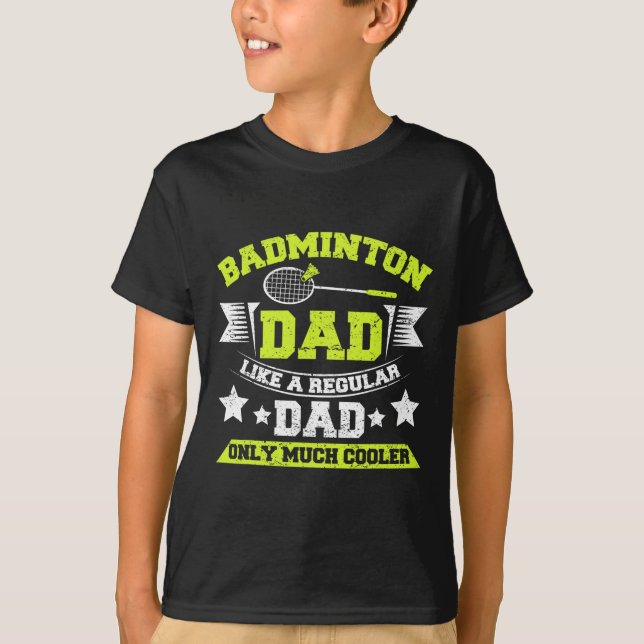 T-shirt Les Mens Dminton Papa Comme Un Père Régulier Seule (Devant)