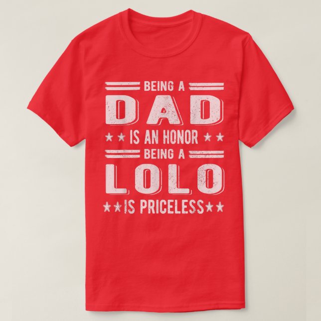 T-shirt Les Mens Étant Lolo Grand-Père Best Lolo Grand-Pèr (Design devant)